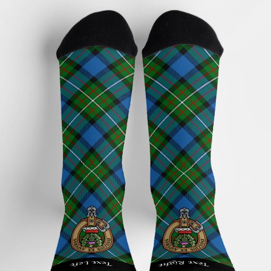 Clan Ferguson Wappen über Tartan Socken (Oben)