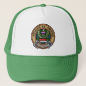 Clan Ferguson Wappen über Tartan Trucker Hat Truckerkappe (Vorderseite)