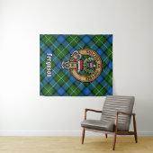 Clan Ferguson Wappen über Tartan Wandteppich (Beispiel (Horizontal))