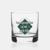 Clan Ferguson Wappen über Tartan Whiskyglas (Rückseite)