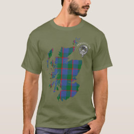 Clan Fergusson Tartan Karte & Wappen T - Shirt