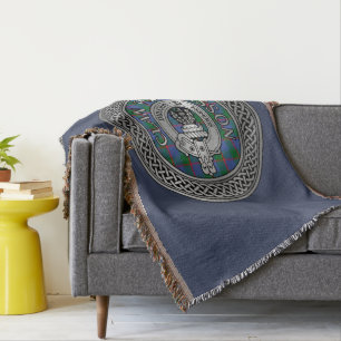 Clan Fergusson Wappen & Tartan Knot Decke