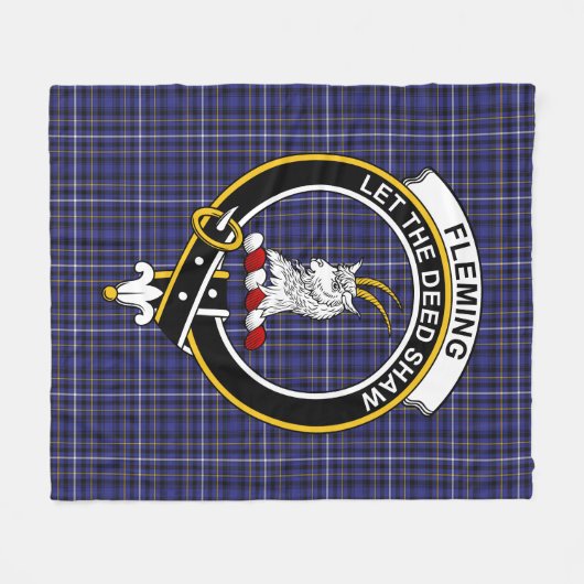 Clan Fleming Tartan Kariert Fleecedecke (Vorderseite (Horizontal))