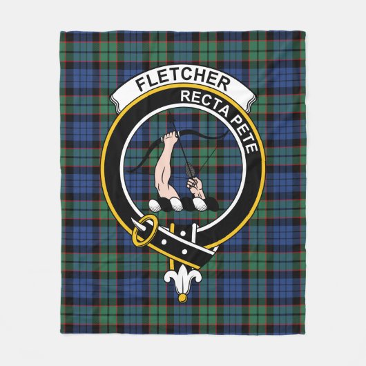 Clan Fletcher Ancient Tartan Kariert Fleecedecke (Vorderseite)