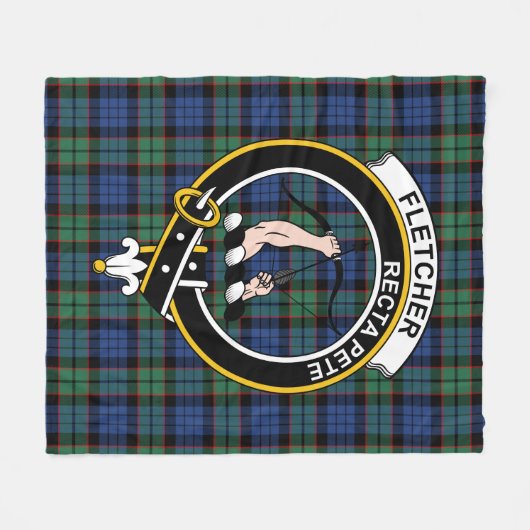 Clan Fletcher Ancient Tartan Kariert Fleecedecke (Vorderseite (Horizontal))