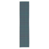 Clan Fletcher Royal Blue und Green Scottish Tartan Kurzer Tischläufer (Vorderseite)