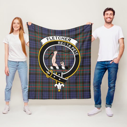Clan Fletcher von Dunans Tartan Kariert Fleecedecke (Beispiel)