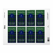 Clan Forbes Kariert Wedding Mini Wine Labels (Vorne)