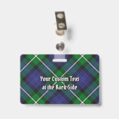 Clan Forbes Tartan Ausweis (Rückseite mit Clip)