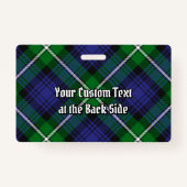 Clan Forbes Tartan Ausweis (Rückseite)