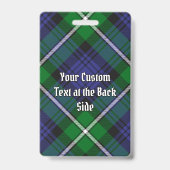 Clan Forbes Tartan Ausweis (Rückseite)