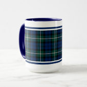 Clan Forbes Tartan Blue und Green Kariert Tasse (Vorderseite Links)