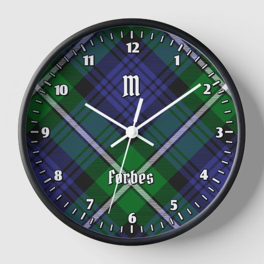 Clan Forbes Tartan Uhr (Vorderseite)