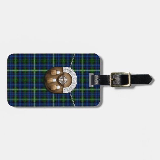 Clan-Forbes Tartan und Sporran Gepäckanhänger (Vorderseite horizontal)