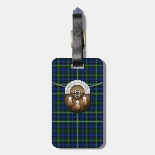 Clan-Forbes Tartan und Sporran Gepäckanhänger (Rückseite vertikal)