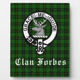 Clan Forbes Tartan und Wappen Abzeichen Fotoplatte