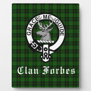 Clan Forbes Tartan und Wappen Abzeichen Fotoplatte