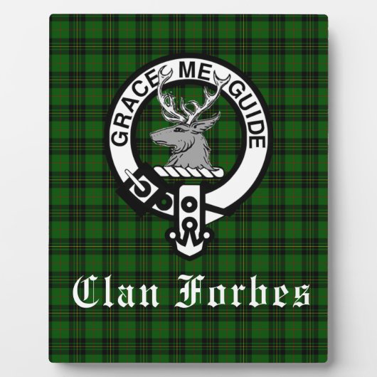 Clan Forbes Tartan und Wappen Abzeichen Fotoplatte (Vorderseite)