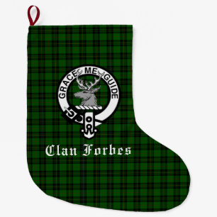 Clan Forbes Tartan und Wappen Abzeichen Großer Weihnachtsstrumpf