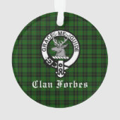 Clan Forbes Tartan und Wappen Abzeichen  Ornament (Rückseite)