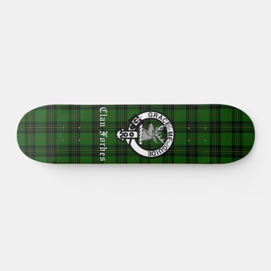 Clan Forbes Tartan und Wappen Abzeichen Skateboard (Horizontal)