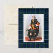 Clan Forbes Vintag Illustration Tartan Frame Postkarte (Vorne/Hinten)
