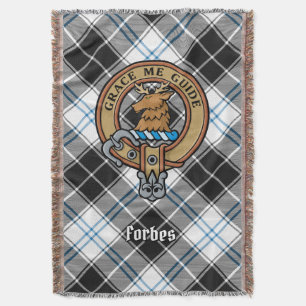 Clan Forbes Wappen über Dress Tartan Decke