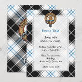 Clan Forbes Wappen über Dress Tartan Einladung (Vorne/Hinten)