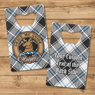 Clan Forbes Wappen über Dress Tartan Geldbeutel Flaschenöffner