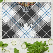 Clan Forbes Wappen über Dress Tartan Geschirrtuch (Gefaltet)