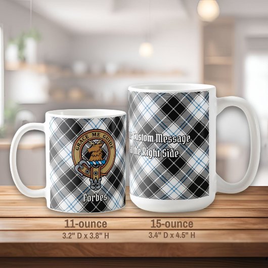 Clan Forbes Wappen über Dress Tartan Kaffeetasse
