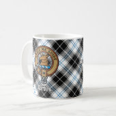 Clan Forbes Wappen über Dress Tartan Kaffeetasse (Vorderseite Links)