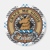 Clan Forbes Wappen über Dress Tartan Magnet (Vorne)
