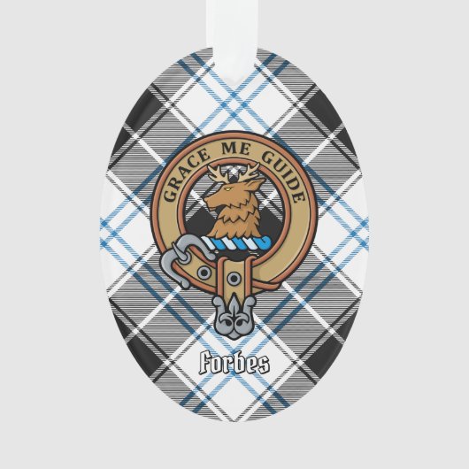 Clan Forbes Wappen über Dress Tartan Ornament (Vorderseite)