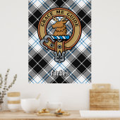 Clan Forbes Wappen über Dress Tartan Poster (Küche)