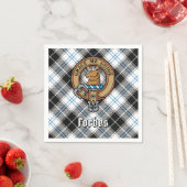 Clan Forbes Wappen über Dress Tartan Serviette (Beispiel)