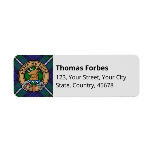 Clan Forbes Wappen über Tartan (Vorne)