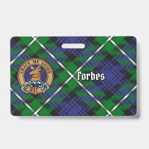 Clan Forbes Wappen über Tartan Ausweis