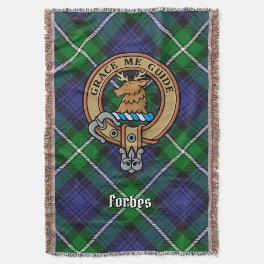 Clan Forbes-Wappen über Tartan Decke (Vorderseite Vertikal)
