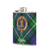 Clan Forbes Wappen über Tartan Flachmann (Links)