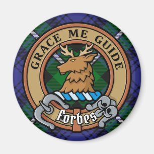 Clan Forbes Wappen über Tartan Magnet