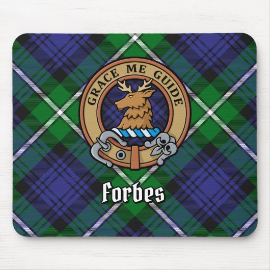 Clan Forbes Wappen über Tartan Mousepad (Vorne)