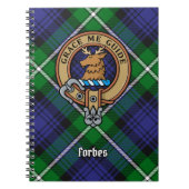 Clan Forbes Wappen über Tartan Notizblock (Vorderseite)