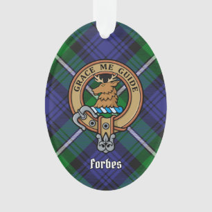 Clan Forbes Wappen über Tartan Ornament