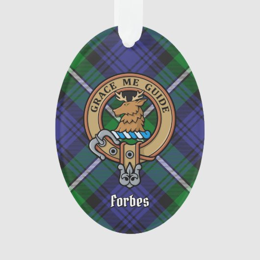 Clan Forbes Wappen über Tartan Ornament (Vorderseite)