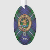 Clan Forbes Wappen über Tartan Ornament (Vorderseite)
