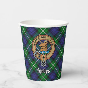 Clan Forbes Wappen über Tartan Pappbecher