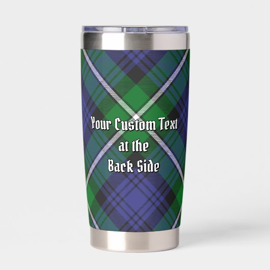 Clan Forbes Wappen über Tartan Thermobecher (Rückseite)