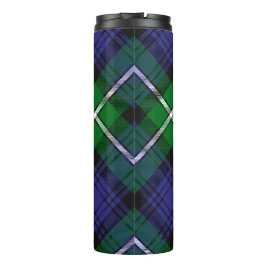 Clan Forbes Wappen über Tartan Thermosbecher (Rückseite)