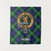 Clan Forbes Wappen über Tartan Wandteppich (Vorderseite)
